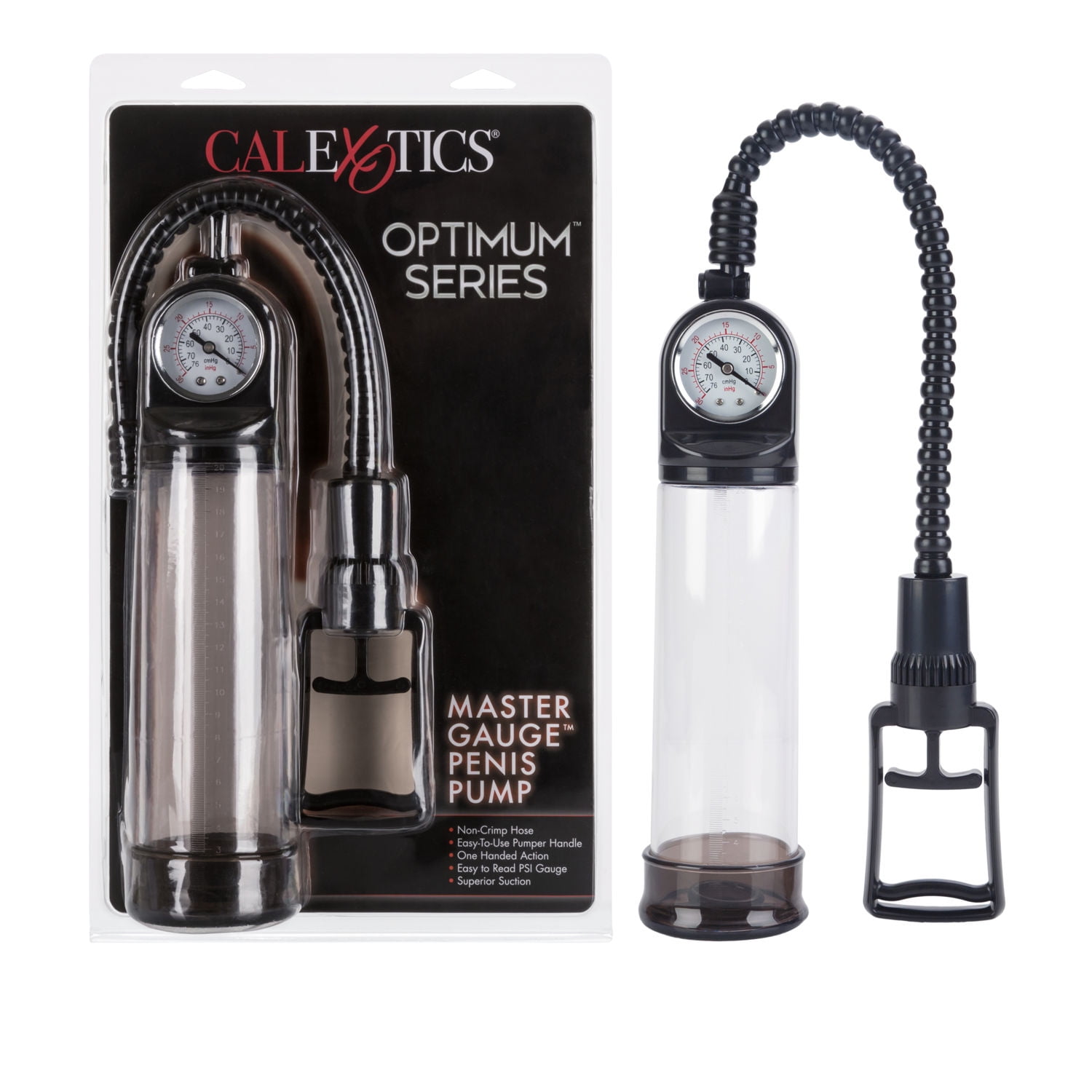 CalExotics Optimum Series Master PSI Gauge Penis Pump No Crimp Hose Superio...