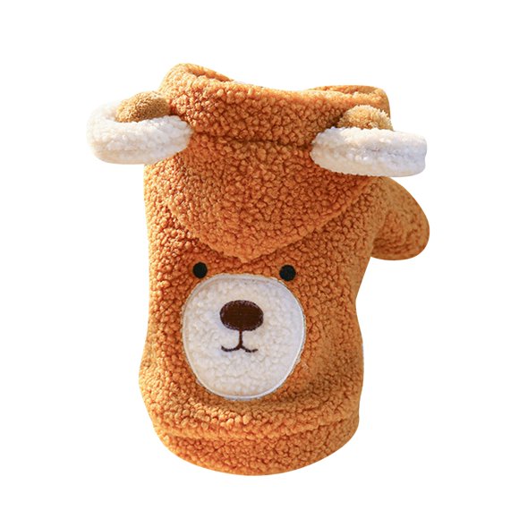 Hearth & Gear Pet Dog Cat Clothing Lamb Warm Comfortable Round Bear Hoodie Dog Warm Sweaters Sweater for Small Dogs Boy Extra Small Puppy Clothes Dog Hoodies for Small Dogs Boy Winter Dog Clothes for