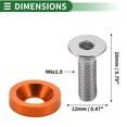 thumbnail image 3 of Unique Bargains Universal Car Modification M6 Gasket Bolt License Plate Frame Screw, M6x1.0, Aluminum Alloy, 1 Set Orange, 3 of 6