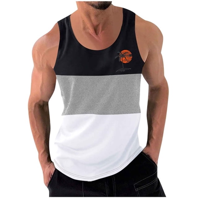 Gilet Sans Manches Décontracté pour Hommes en Polyester Imprimé Chandail Col Rond 1 Pce