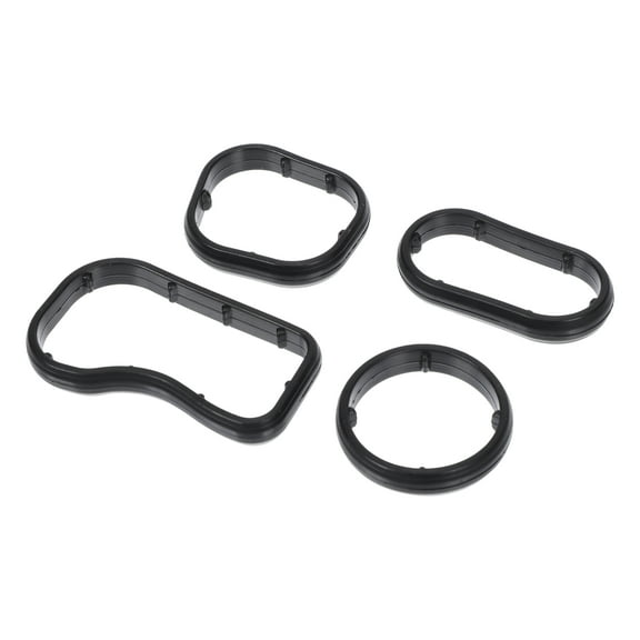 Unique Bargains No.11428583897 Transmission Oil Pan Gasket for BMW 340i 2016-2018, for BMW 440i 2017-2020/Engine Oil Filter Housing Gasket/Durable Rubber/4 Pcs/Black
