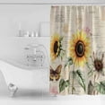 thumbnail image 2 of Vintage Sunflowers Shower Curtain, 36" x 72", Country Floral Pastoral Letter Background Waterproof Bathroom Curtain Washable Shower Curtain Set with 12 Hooks, 2 of 6