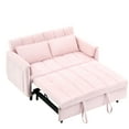 thumbnail image 4 of Pink 3 In 1 Bed With Pull-out, 52" Velvet For Living Room, Sponge Filled Interior, Metal/plastic Feet, Space Saving Design Convertible Bed, Pull-out Feature, Room Decor, Cushion And , Feet, 4 of 5