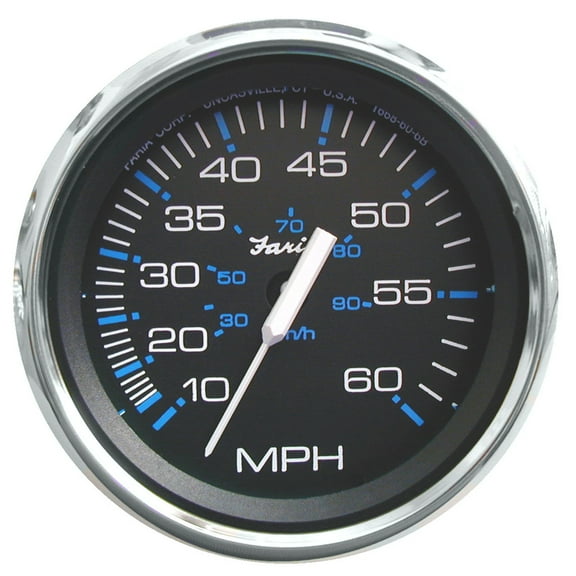 FARIA CHESAPEAKE BLACK SS 4" SPEEDOMETER 60MPH MECHANICAL
