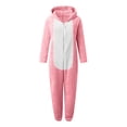 thumbnail image 4 of LIJCC Kid Girls Fleece Lined Onesies Pajamas Warm Zip Up Hooded Fuzzy Sherpa One Piece Onesie Winter Romper Flannel Loungewear Sleepwear, 4 of 6