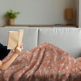 thumbnail image 3 of Abstract Soft Flannel Fleece Throw Blanket, Hand-drawn Striped Wavy Tiles Overlapping Design in Pastel Tones, Cozy Plush for Indoor and Outdoor Use, 70" x 90", Burnt Sienna Eggshell, by Ambesonne, 3 of 5