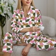thumbnail image 6 of Yiaed Abstract Pink Plaid Butterfly Print Pajamas Women's Long Sleeve Sleepwear Soft Button Down Loungewear Pjs Lounge Set Nightwear Womens Pajama Pants-X-Large, 6 of 7