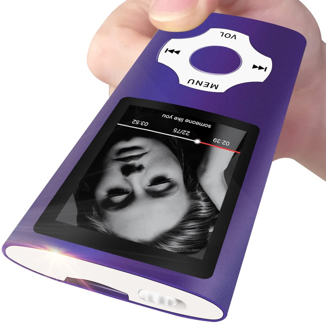 Expandable Up to 128GB ,Supporting Photo Viewer,Voice Recorder,FM Radio,E-Book Earphone Provided Color Purple MYMAHDI MP3/MP4 Music Player with 16GB Memory Card