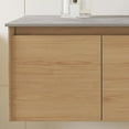thumbnail image 6 of 48" Floating Bathroom Vanity with Sink, Modern Wall Mounted Vanity Bathroom Storage Cabinet with Gray Sintered Stone Top White Ceramic Basin, Light Wood, 6 of 6