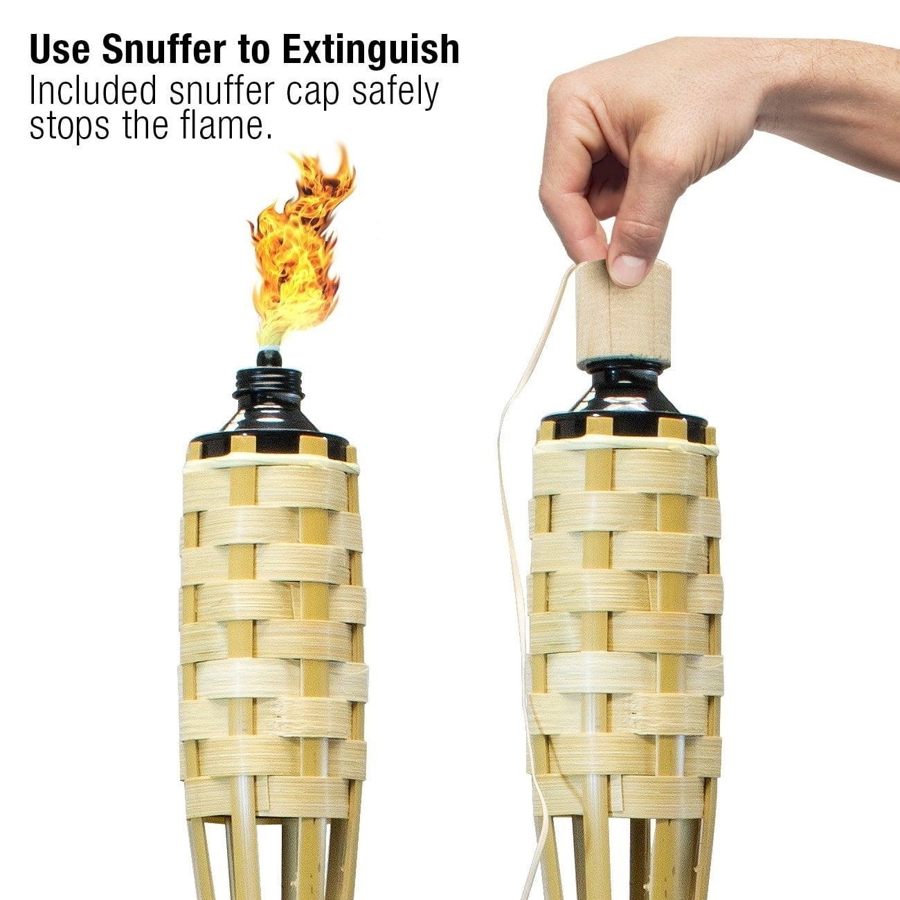 Matney  Torches - Includes Metal Oil Canisters with Covers to Extinguish flame (8 Pack)