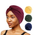 thumbnail image 2 of Turbante de estilo étnico, gorro cruzado de algodón de imitación, gorro de quimioterapia, gorro envolvente, 2 of 6