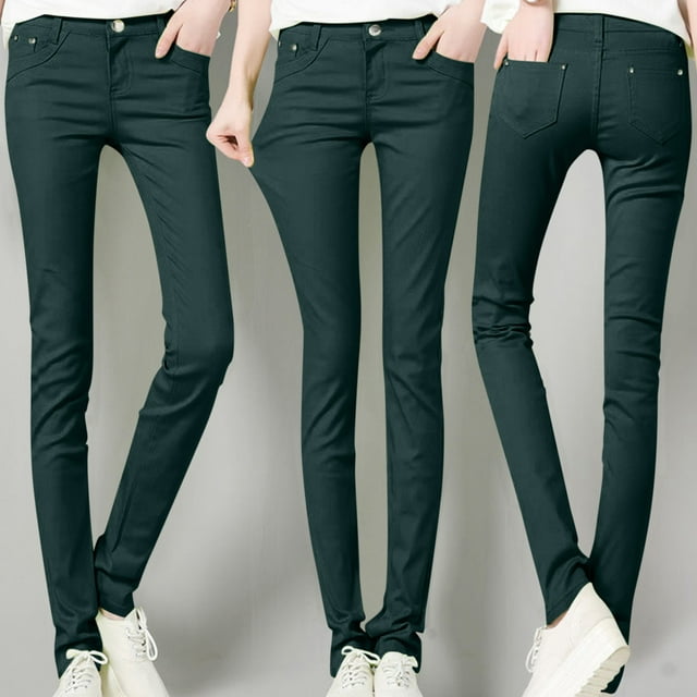 TINZ Women High Rise Fashion Jean Classic Solid Color Ankle Jeans Casual Regular Tight Fitting Jeans Tan Dress Pants for Women Drawstring Pants for Women