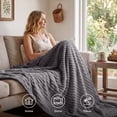 thumbnail image 5 of U by Bedsure Grey Fleece Throw Blanket for Couch - Super Soft Cozy Blankets for Women, Girls, Bed & Travel, 50x60 inches, 5 of 9