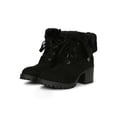 thumbnail image 5 of Women Faux Fur Cuff Stacked Lug Sole Chunky Heel Combat Boot 19543, 5 of 6