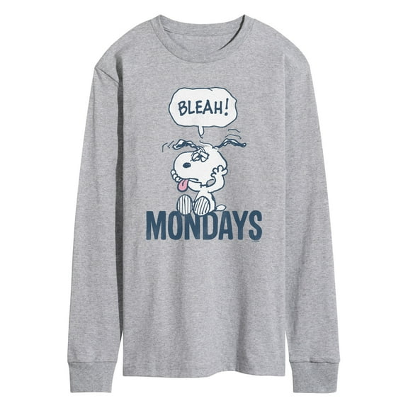 Peanuts - Bleah Mondays Snoopy - Men's Long Sleeve Graphic T-Shirt