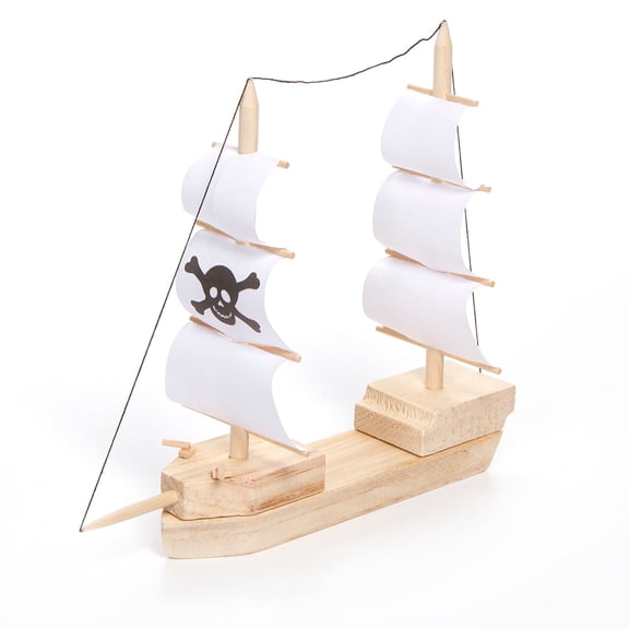 12 Pack: Wooden Model Pirate Ship Kit by Creatology