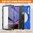 thumbnail image 2 of Dteck Case for Samsung Galaxy Tab S10 Ultra (X920/926B)/S9 Ultra (X910/916B)14.6", Shockproof Built-in Screen Protector Heavy Duty Full-Body Case Rotating Stand Cover with Hand/Shoulder Strap,Blue, 2 of 8