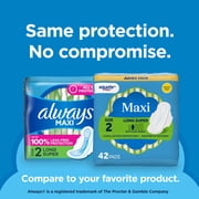 Equate Maxi Pads with Flexi-Wings, Long Super Absorbency, Size 2, 42 Count