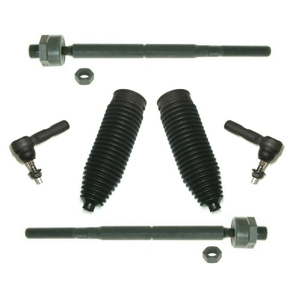6 Pcs Steering Kit Inner & Outer Tie Rod Ends plus the Rack & Pinion Boots Bellow Fits select: 2005-2006 CHRYSLER 300C, 2006-2010 DODGE CHARGER