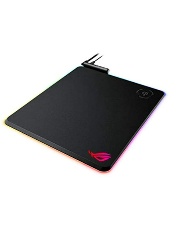 Asus Rog Balteus Qi Vertical Gaming Mouse Pad With Wireless Qi Charging Zone, Hard Micro-Textured Gaming Surface, Usb Pass-Through, Aura Sync Rgb Lighting And Non-Slip Base (12.6 X 14.6)