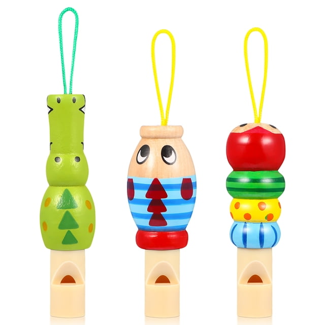 3 silbatos de madera con forma de animales, juguetes para fiestas infantiles, silbatos musicales educativos para niños pequeños, ideales para cumpleaños.