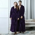 thumbnail image 3 of Gkeoshab Dresses for Women Womens Nightgowns Womens Solid Color Long Robe Soft Warm Fleece Plush Bathrobe Belt Integrated Ladies Sleepwear Pajamas Housecoat Nightgown Sleepdress, 3 of 4