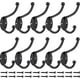 thumbnail image 3 of Wall Hooks,10Pcs Coat Hooks Hardware Towel Hooks for Hanging Coats Double No Rust Black Robe Hooks Wall Mounted with Screws for Key, 3 of 5