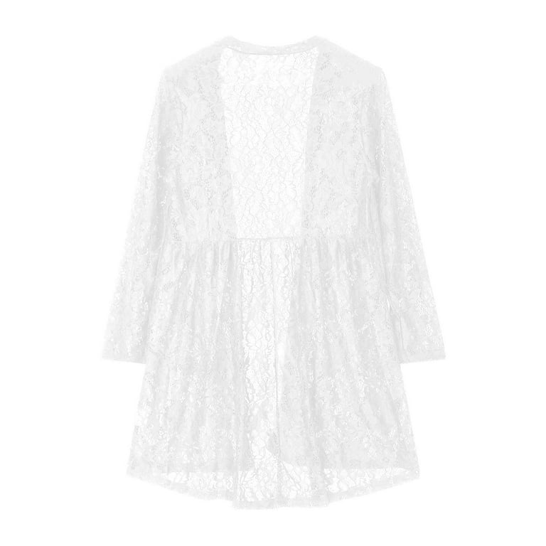 Cavosen Womens Dressy Long Cardigans White Summer Lace Long