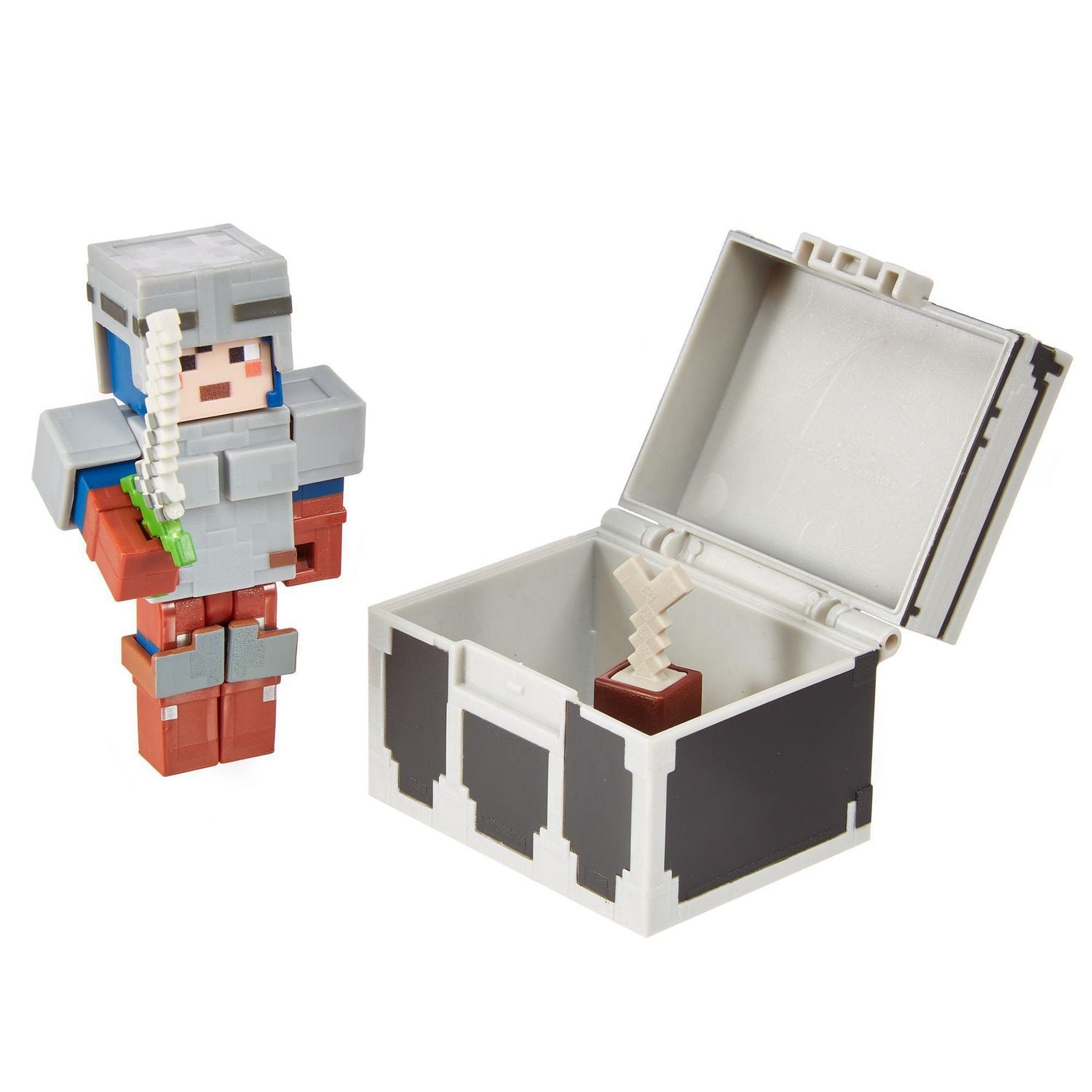 Coffre de combat ​Minecraft Dungeons avec figurine, arme et accessoires