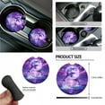thumbnail image 6 of Yuyamidu 15 PCS Car Seat Cover Set Dolphin Steering Wheel Cover Seat Belt Pad Cover Trash Bin Rear View Mirror Cover Cup Holders Keychain Air Vent Storage Holder Leopard Print Car Decor, Purple, 6 of 7