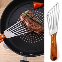 Travelwant Kitchen Stainless steel Fish Turner Slotted Spatula Slotted Spatula wooden Handle Turner Cooking Baking Flipping Grilling Frying Pancake Shovel Kitchen Tools Gadgets