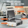 thumbnail image 3 of VEVOR Commercial Panini Grill, 1800W Electric Sandwich Panini Maker, Stainless Steel Sandwich Press Grill, Panini Grill with Temp Control & 14"x9" Full Flat Enamel Plate, for Hamburger Steak Bacon, 3 of 8