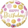thumbnail image 1 of Loftus International Q4-9164 18 in. Birthday Pink & Gold Dots Balloon, 1 of 3
