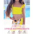 thumbnail image 2 of Aideaone Girls 3 Piece Swimsuit Tankini Bathing Suit with Cover Up Skirt Quick Dry tankini swimsuits for teens Beach Swimwear for 6-12 Years, 2 of 7
