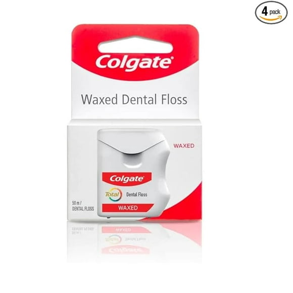 Colgate Total Waxed Dental Floss - 50 m Pack of 4
