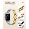 thumbnail image 3 of Wearlizer Gold Silver Stainless Steel Watch Band Compatible with Apple Watch Bands 38/40/41/42/44/45/46/49mm Women Metal Strap for Iwatch Series 11/10/9/8/7/6/5/4/3/SE/Ultra, 3 of 6