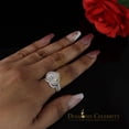 thumbnail image 5 of Diamond Celebrity's 925 Silver White 2.50CT Women's VVS 'D' Moissanite 3D Double Heart Ring Size7, 5 of 12
