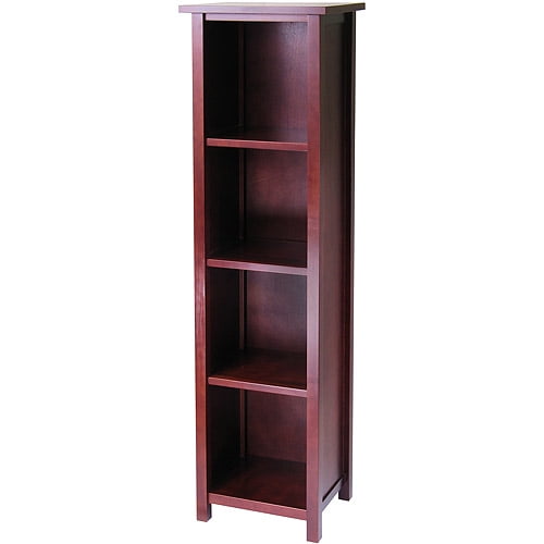 Milan 4-Shelf Tower Bookcase, Walnut