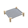 thumbnail image 2 of Methold Cama para perros de tela de madera transpirable - A prueba de humedad para descansar Cama para mascotas desmontable y lavable Suministros para perros S fondo gris rombo, 2 of 6