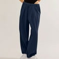 thumbnail image 4 of ibuvkizy Cotton Linen Pants for Women Summer Clearance Palazzo Pants for Women,Women's Solid Cotton and Linen Drawstring Loose Casual Wide Leg Pants, 4 of 9