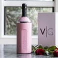thumbnail image 3 of Enfriador de Botellas de Vino Vinglacé Portátil de Acero Inoxidable Rosado, 3 of 9