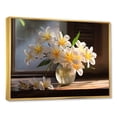 thumbnail image 2 of Designart "Country Charm Of Plumeria In A Vase Bouquet" Plumeria Floater Framed Wall Art Living Room, 2 of 5