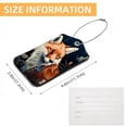 thumbnail image 5 of Fox Square PU Leather 2 Pack Travel Tag - Bag Tag - Suitcase Tag with Privacy Cover and Stainless Steel Ring - Suitable for Travel, Backpack, and Handbag, 5 of 7