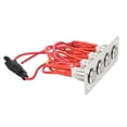 thumbnail image 4 of Panel de interruptor de 4 bandas, luz azul, interruptor de botón de acero inoxidable DC 12V 16A para barco RV, 4 of 14