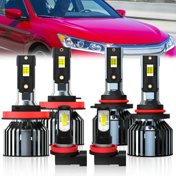 QIPEIZSP compatible cars Honda Accord 2013-2015 Led Headlights 9005 H11& Fog Lights H11 Bulbs 6 Pcs