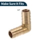 thumbnail image 4 of Accesorios de Manguera de Latón 1/2" Conector de 90 Grados para Aire Agua Aceite Gas Combustible 2 Pcs Tono Dorado, 4 of 6