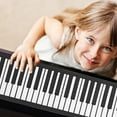 thumbnail image 1 of OULII 1Pcs Roll Up Keyboard Piano Black Silicone Foldable Portable Instrument For Musicians, 1 of 8