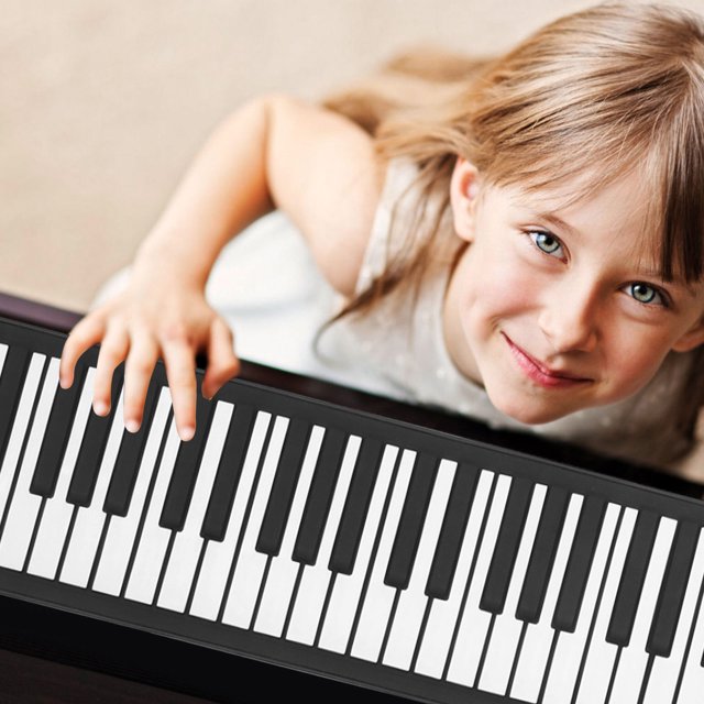 OULII 1Pcs Roll Up Keyboard Piano Black Silicone Foldable Portable Instrument For Musicians