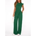 thumbnail image 4 of EASYBRA Women Casual Two Piece Outfit Ruffle Sleeve Top and Pleated Wide Leg Pants Summer Fashion Set, 4 of 8