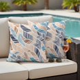 thumbnail image 4 of Abstract Stripes Outdoor Pillow Covers Pack of 2 Brown Blue Gradient Wavy Lines Leaf Texture Waterproof Throw Pillow Covers Decorative Cushion Cases for Patio Garden Tent Balcony Couch 20x20 inch, 4 of 9